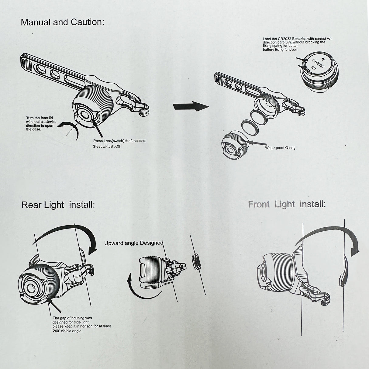 Safety Rear LED Light - White