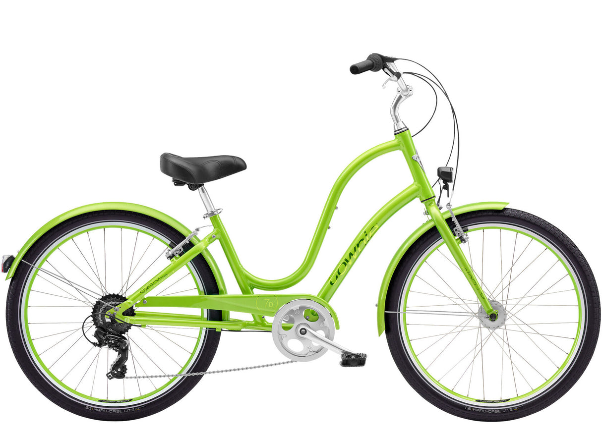 Light green bicycle on a white background