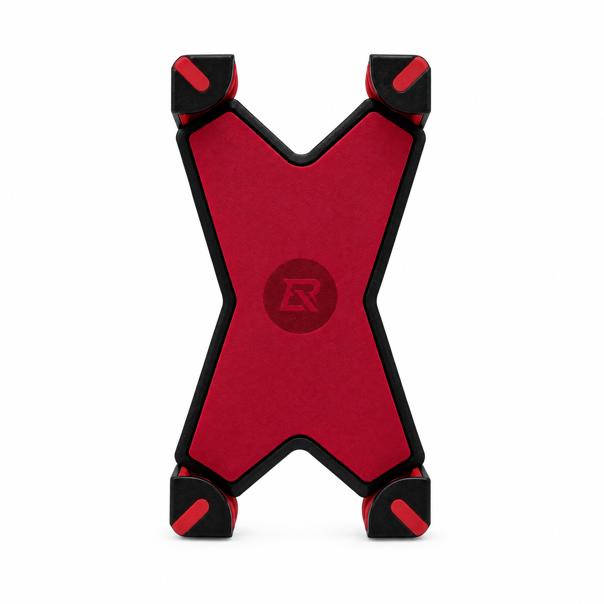 Red X-Grip bike phone holder, front view