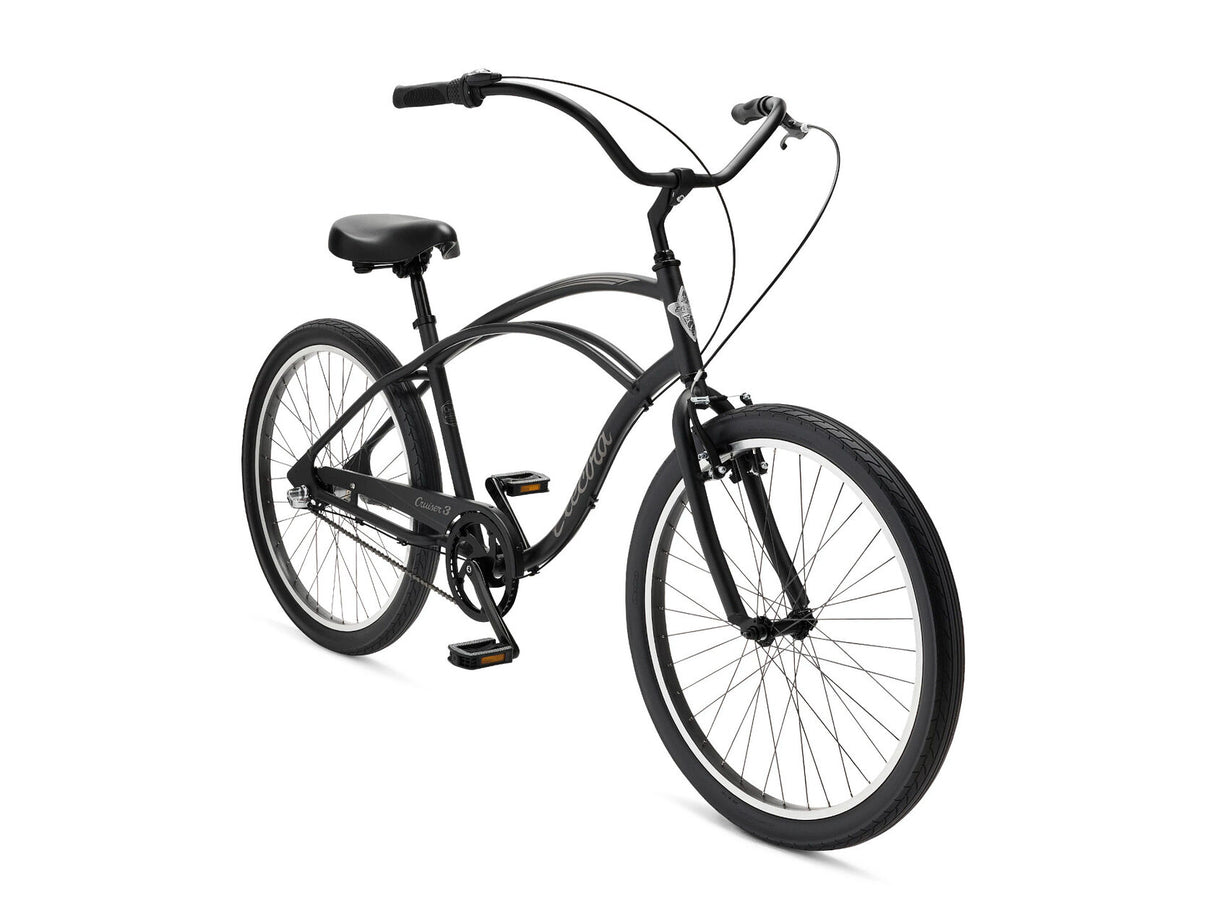 Black bicycle on a white background