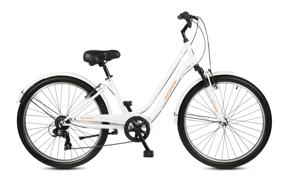 White bicycle on a white background