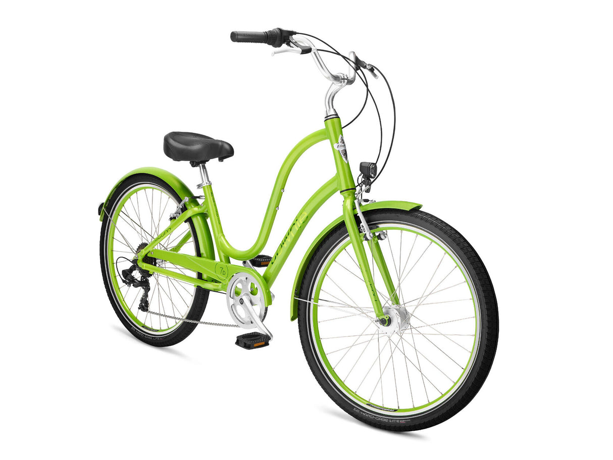 Light green bicycle on a white background