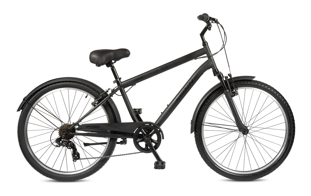 Black bicycle on a white background