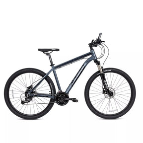 Gray bicycle on a white background