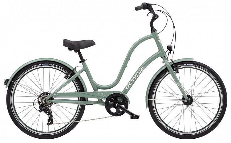Green bicycle on a white background