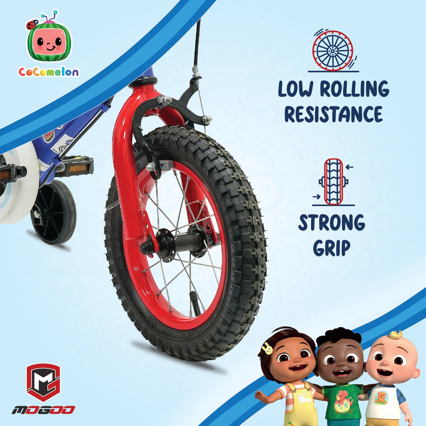 Mogoo Cocomelon Beats 12" Kids Bike
