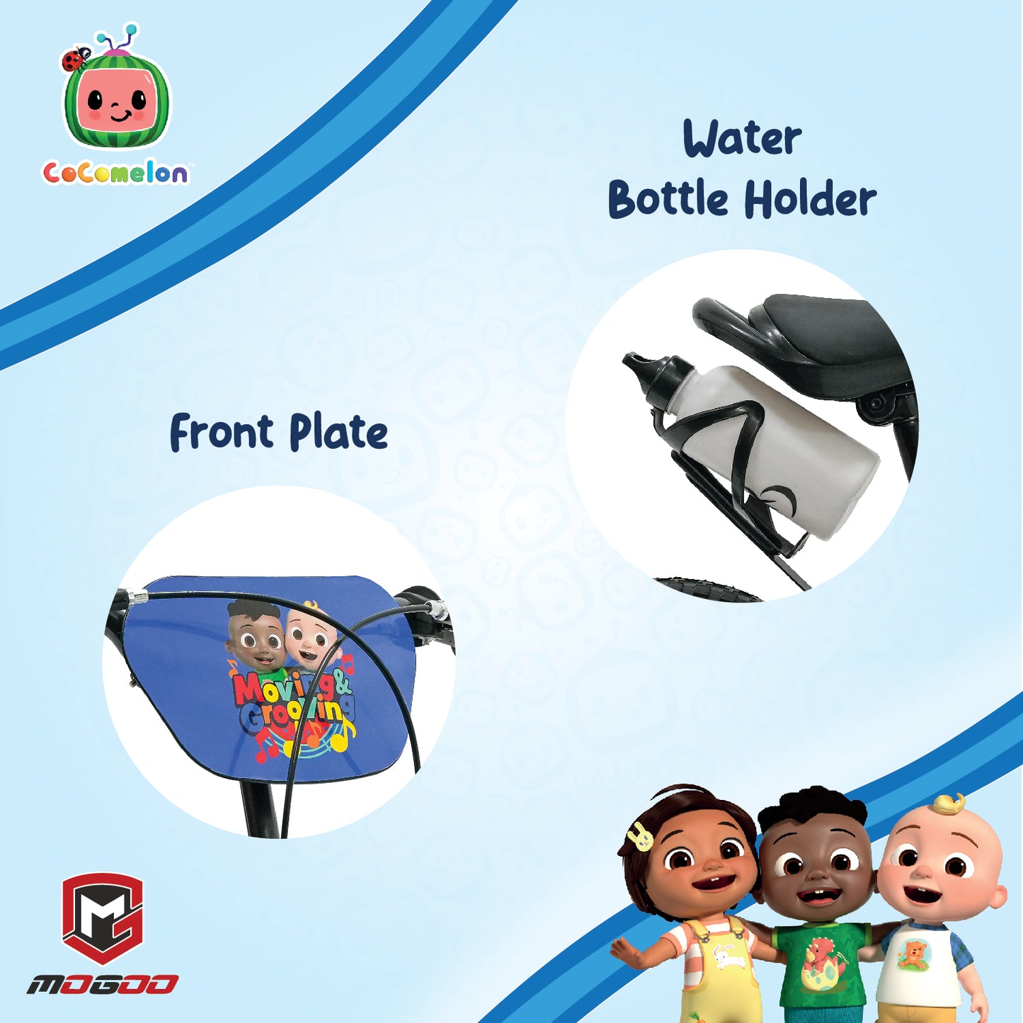 Mogoo Cocomelon Beats 12" Kids Bike