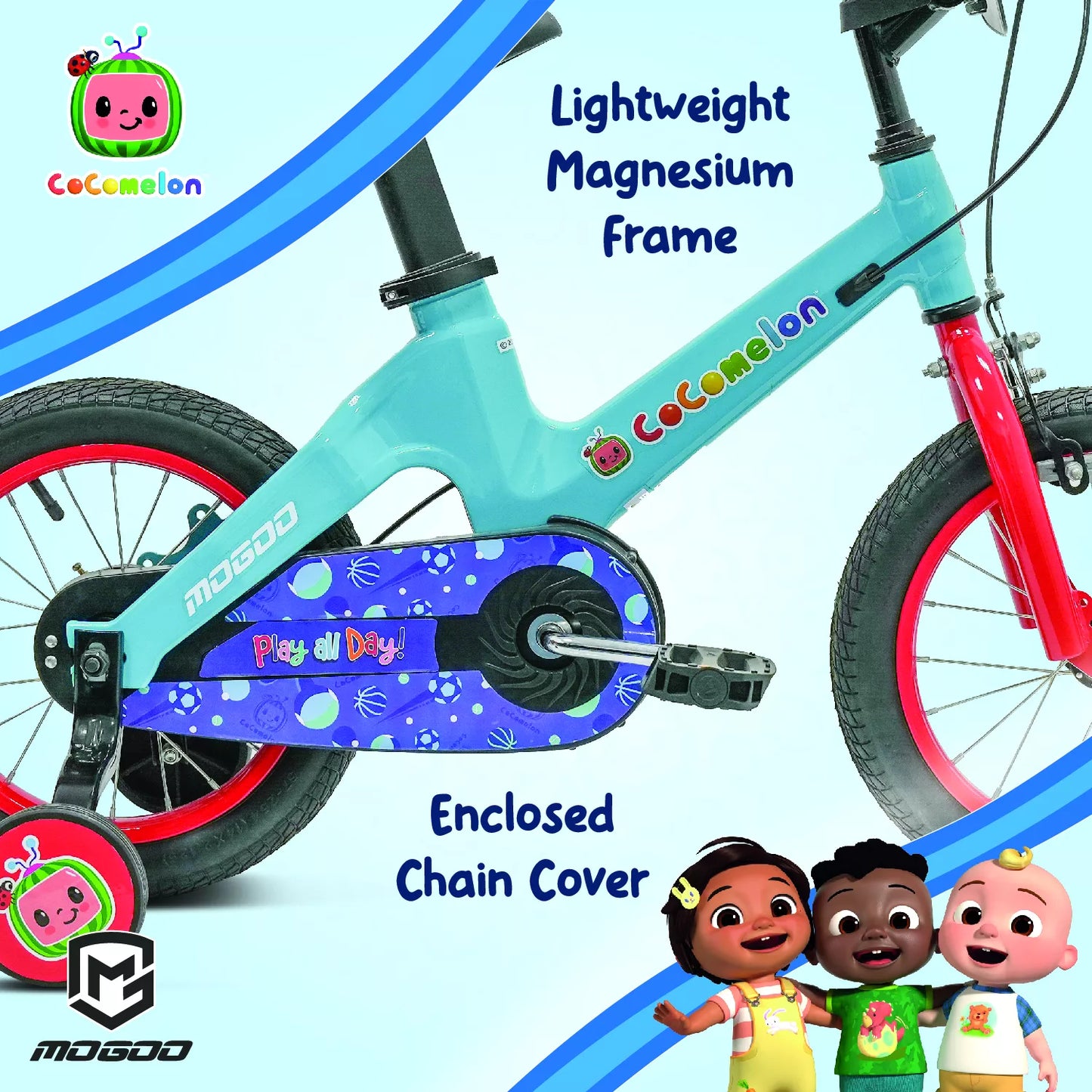 Mogoo Cocomelon Play 12" Kids Magnesium Bike
