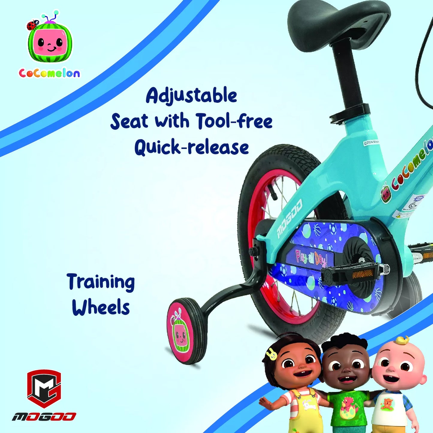 Mogoo Cocomelon Play 12" Kids Magnesium Bike