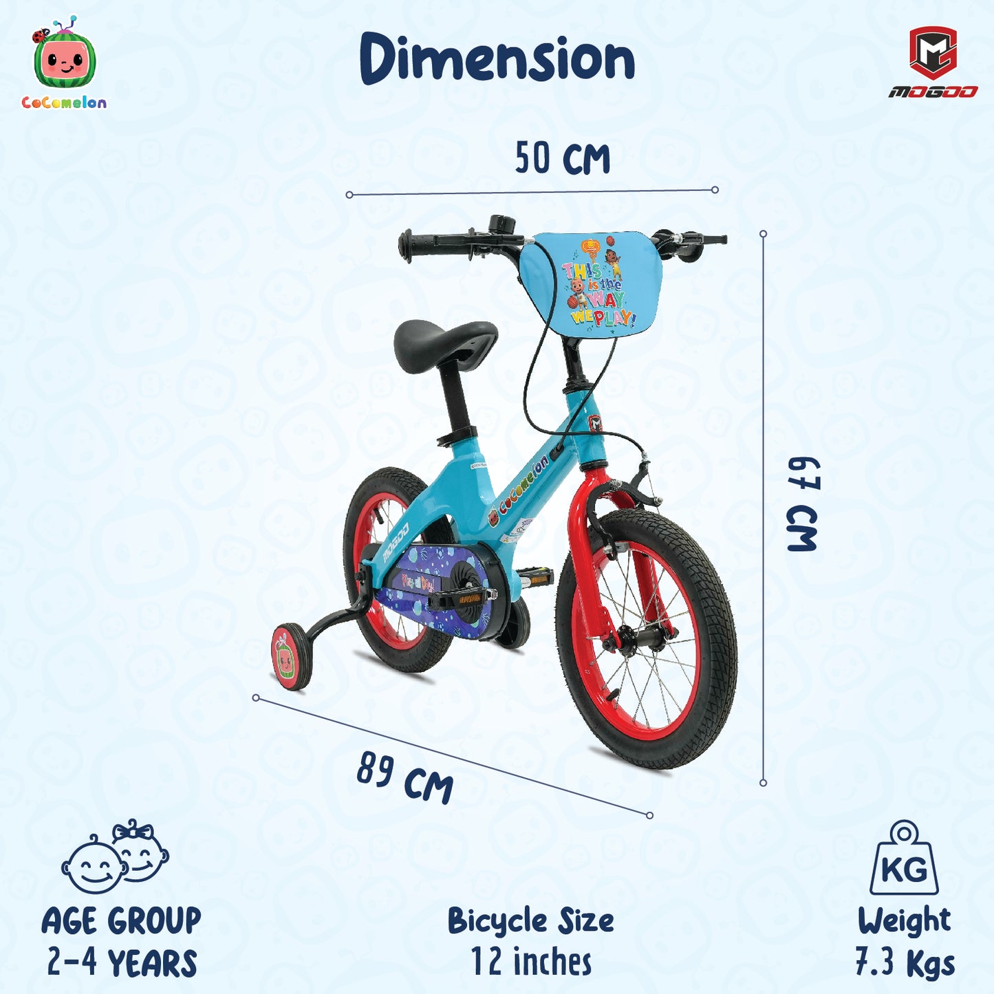 Mogoo Cocomelon Play 12" Kids Magnesium Bike