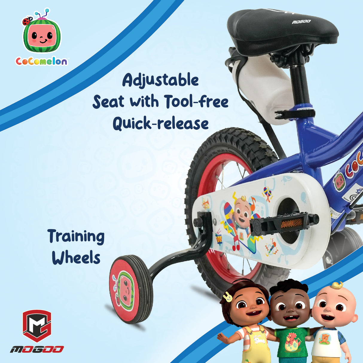 Mogoo Cocomelon Beats 14" Kids Bike