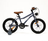 Children's mountain bike with a blue frame on a white background