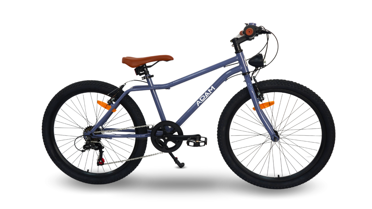 Blue children's bicycle on a white background