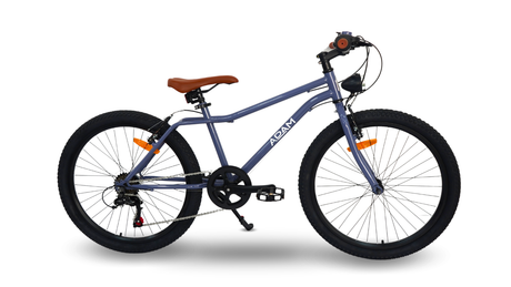 Blue children's bicycle on a white background