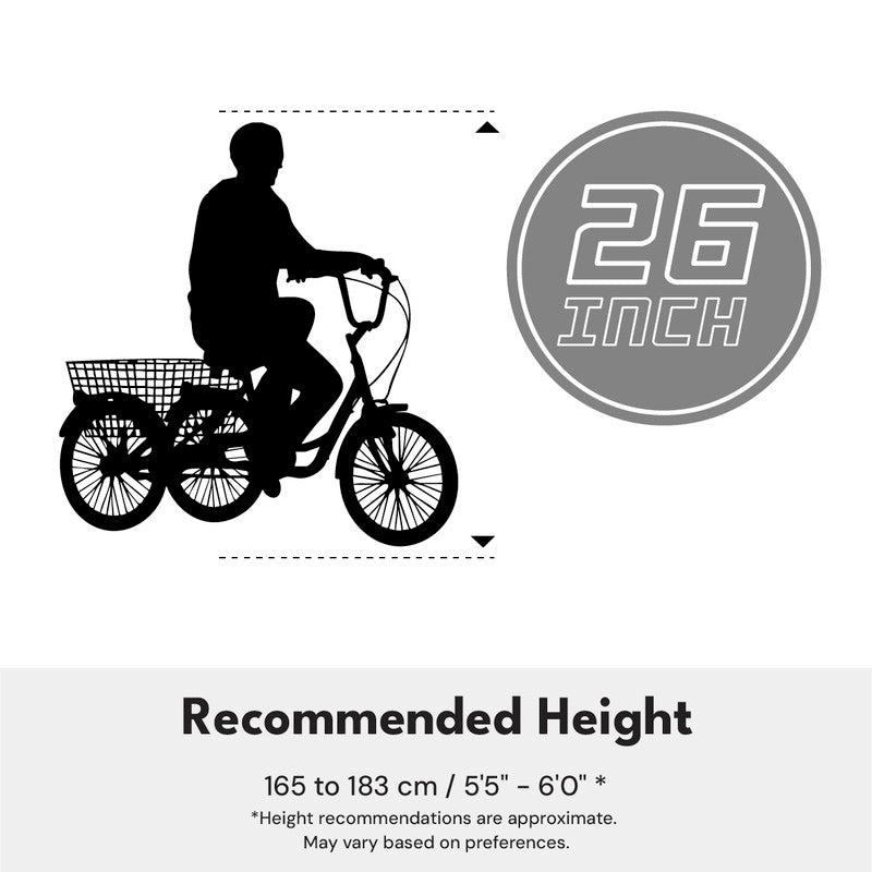 Mogoo Hauler Single Speed 26" Adult Tricycle