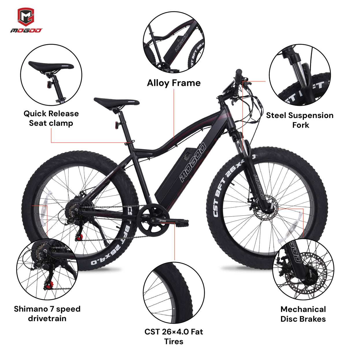 Mogoo Orion E-Fat 26" Mountain Bike