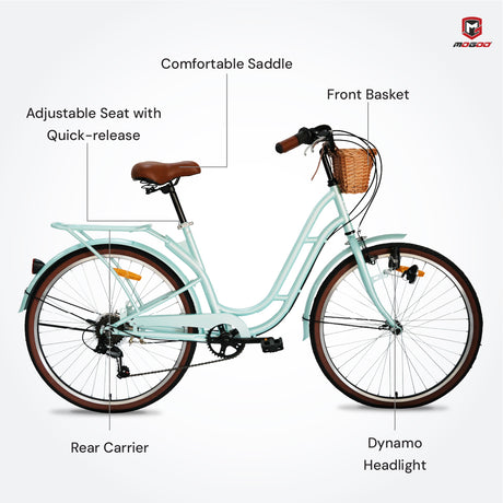 Mogoo Florida 26" Vintage 6 Speed City Bike — view 10 of 11