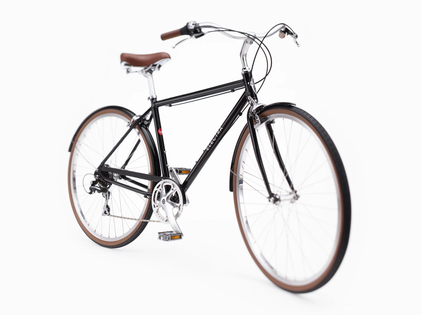Black bicycle on a white background