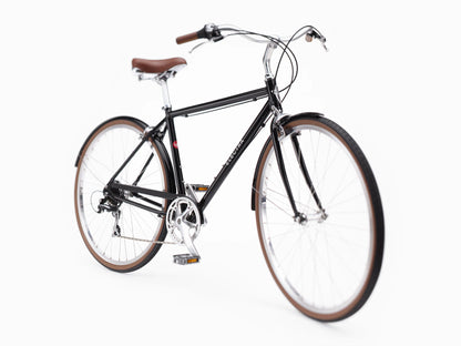 Black bicycle on a white background