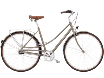 Bicycle with a brown seat on a transparent background