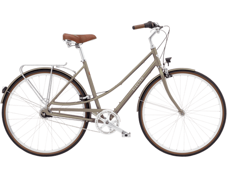Bicycle with a brown seat on a transparent background