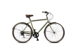 Green bicycle on a white background