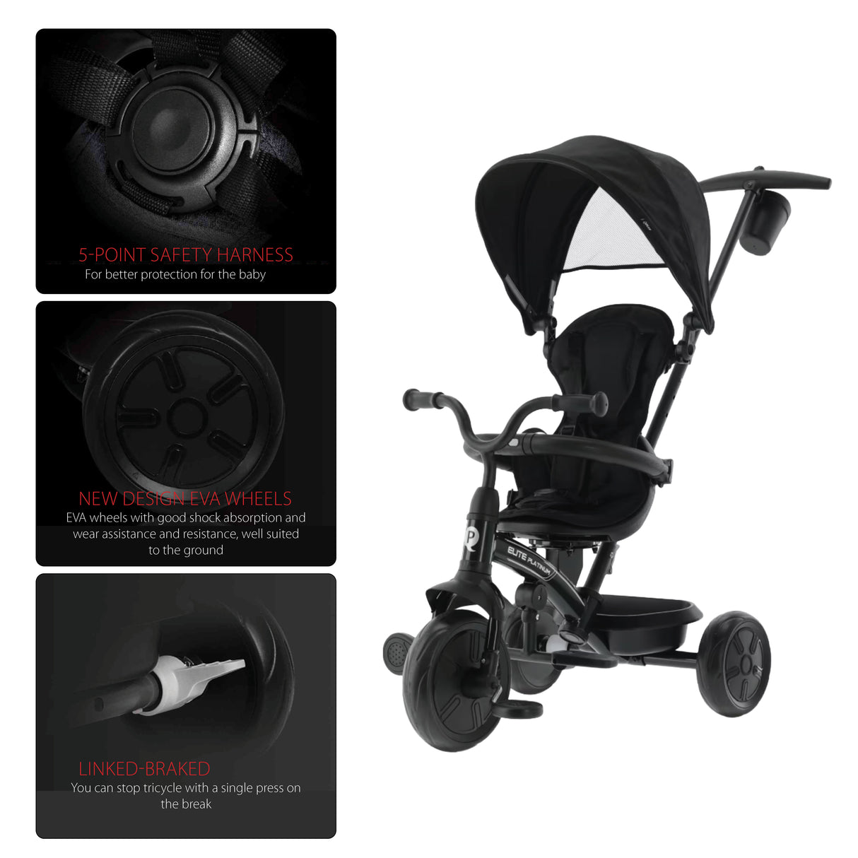 Qplay Elite Platinum 6 in 1 Tricycle