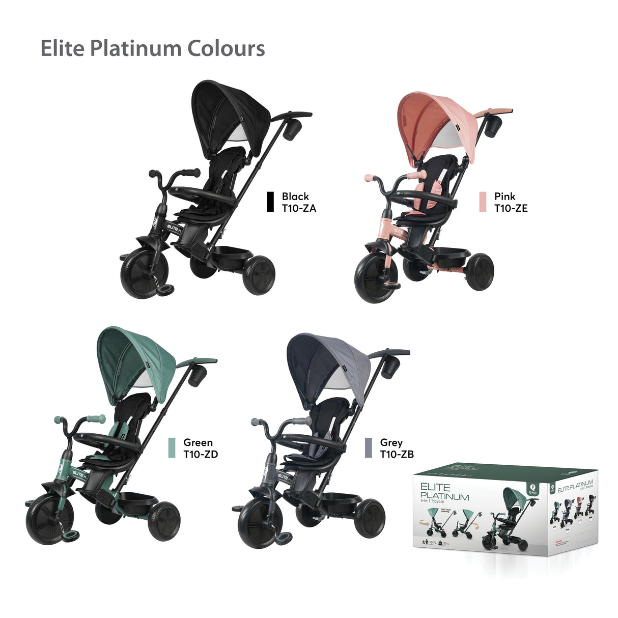 Qplay Elite Platinum 6 in 1 Tricycle