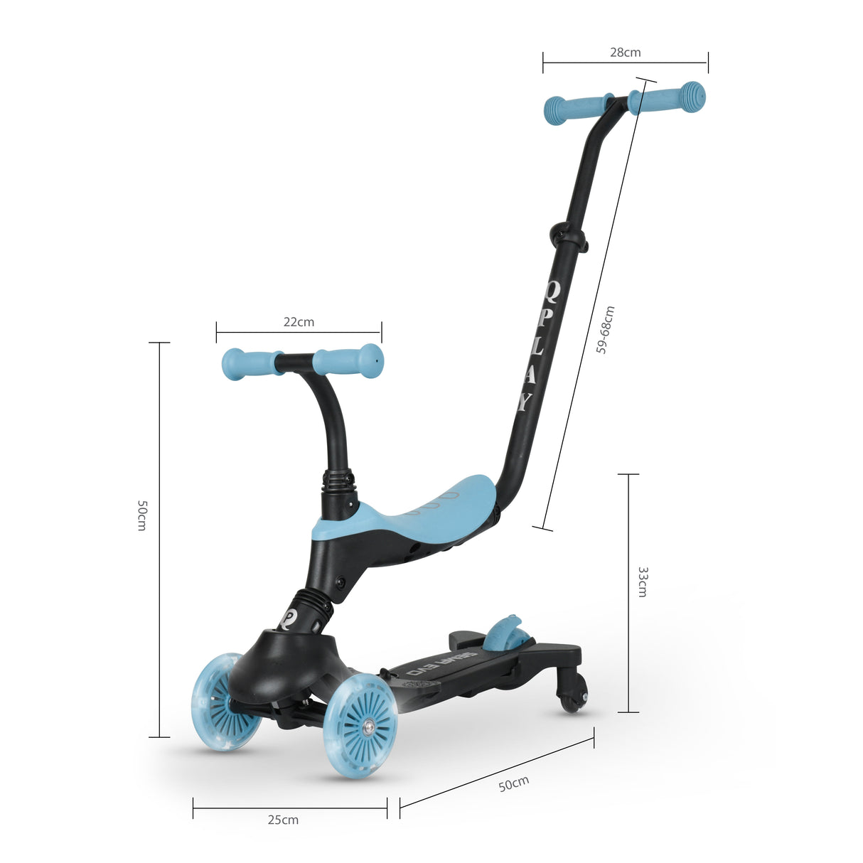 Qplay Sema Evo 5 in 1 Light Up Scooter