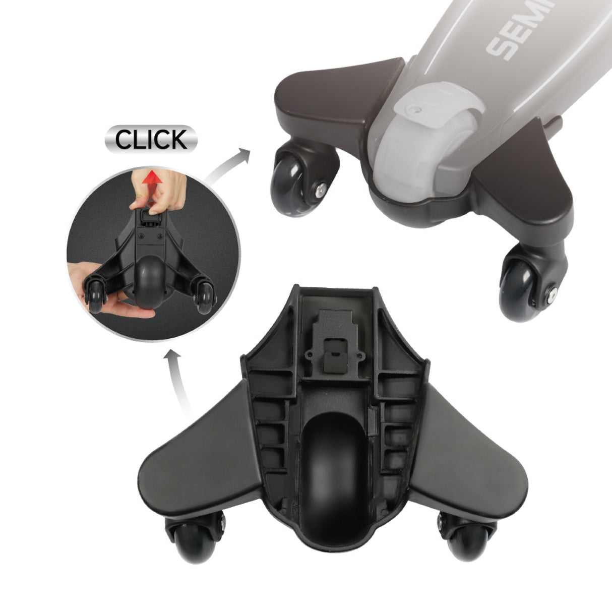 Qplay Sema Evo Scooter Universal Wheel- Black