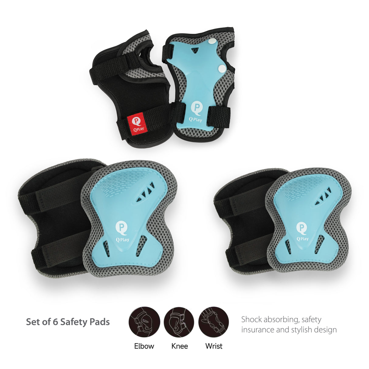 Qplay Safety Pads- 6Pcs Set Small