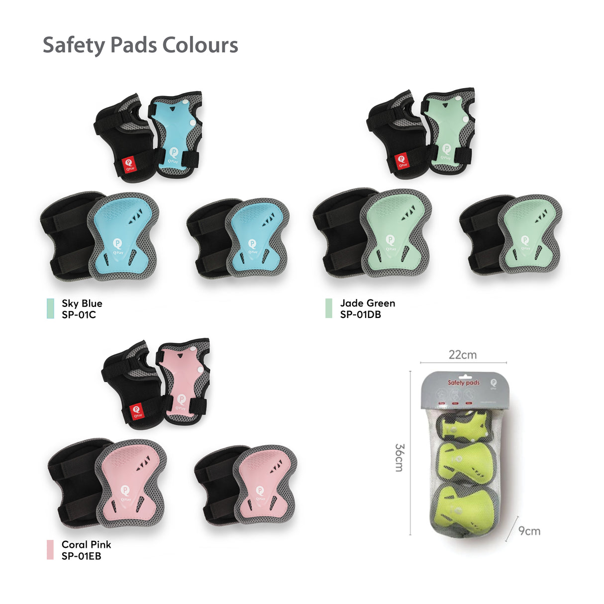 Qplay Safety Pads- 6Pcs Set Small
