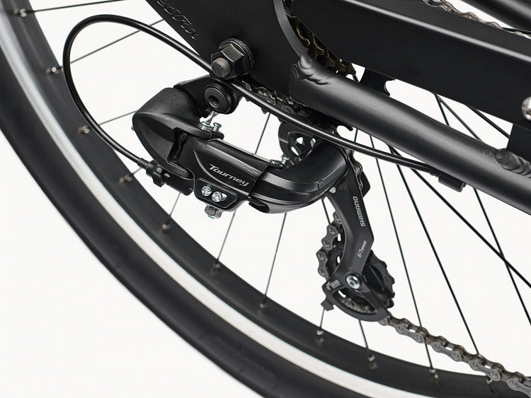 Close-up of a bicycle gear system 