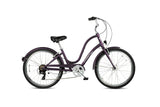 Dark purple bicycle on a white background