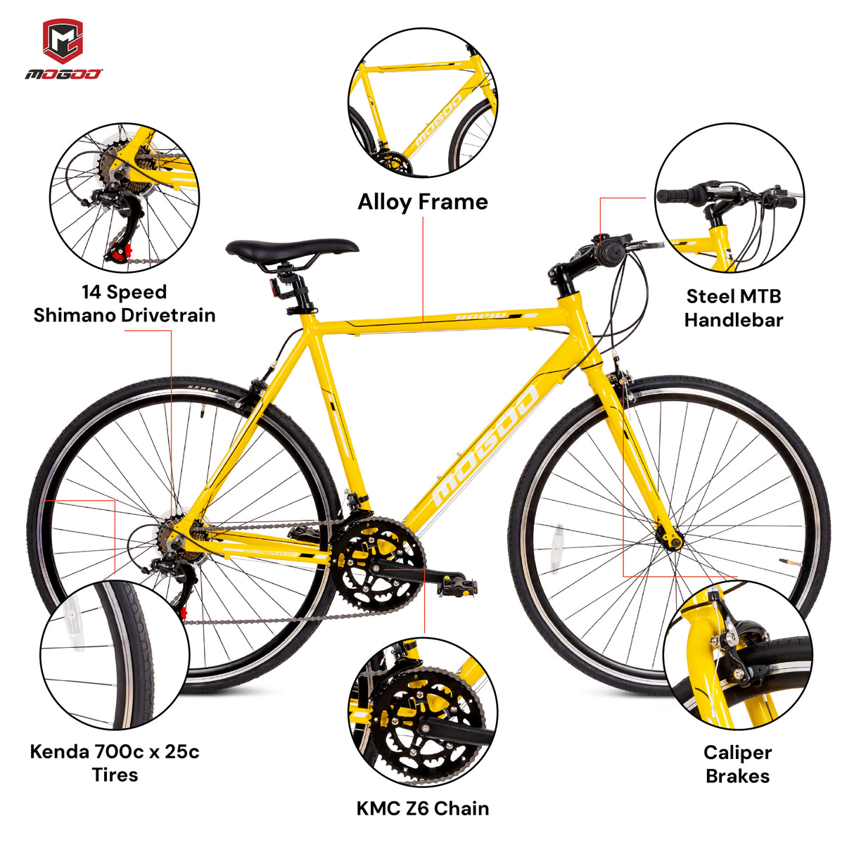 Mogoo Rapid 700c Hybrid Bike (Renewed)