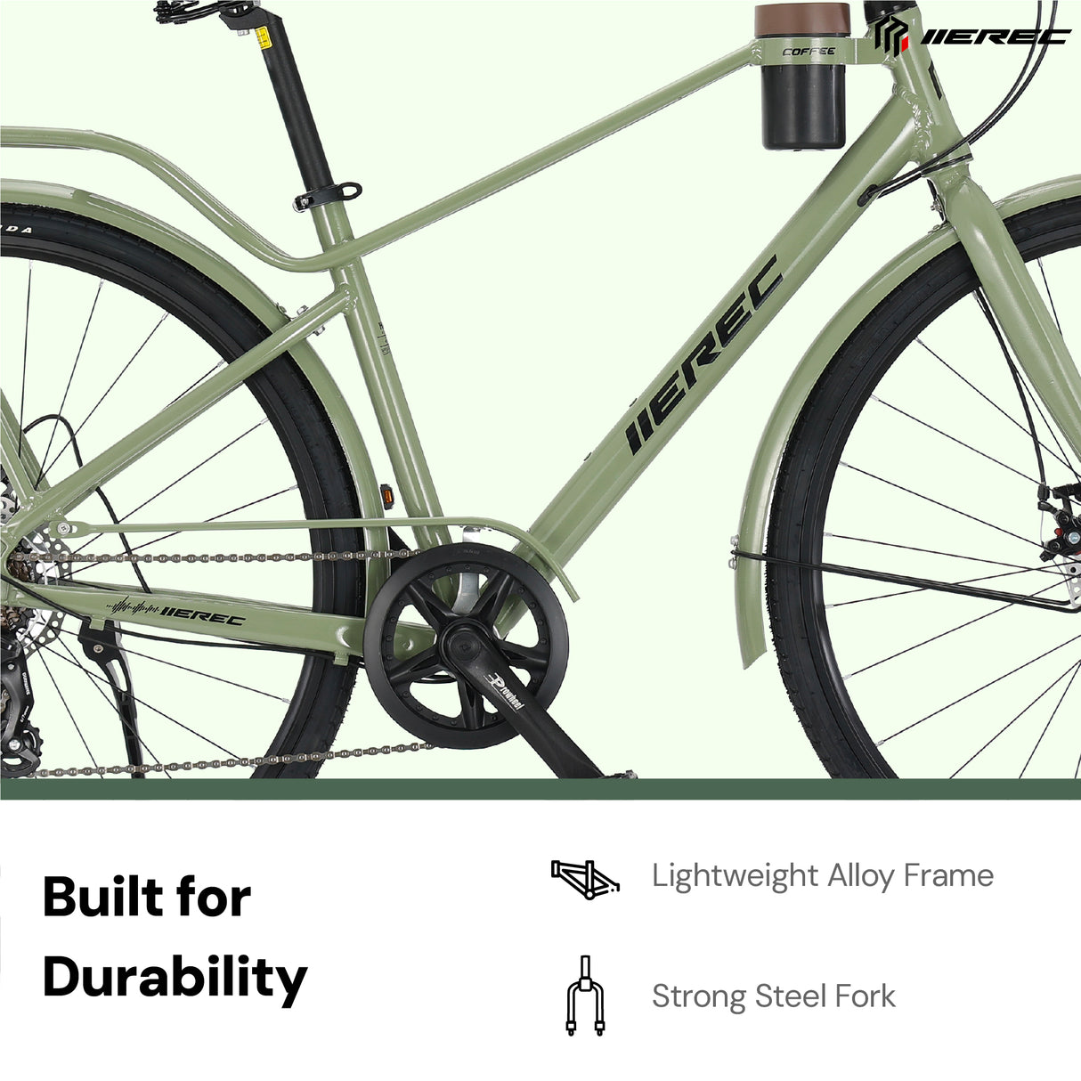 Merec Barrista 700c Cruiser Bike in green — view 2 of 6