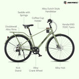 Merec Barrista 700c Cruiser Bike in green — view 5 of 6