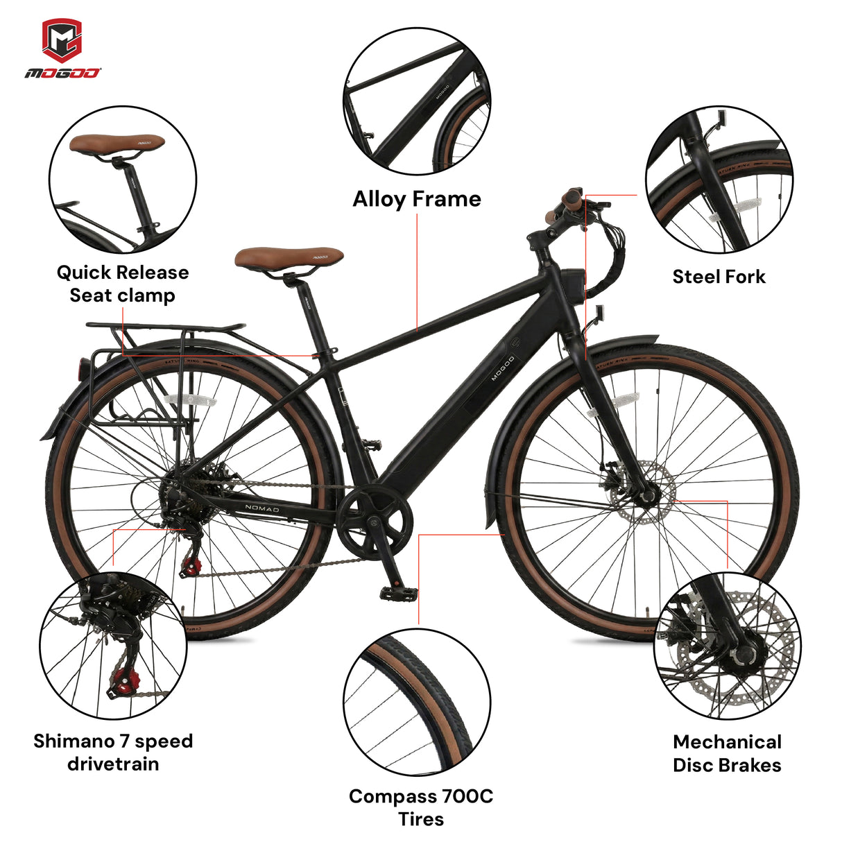 Mogoo Nomad 700c E-Hybrid Bike