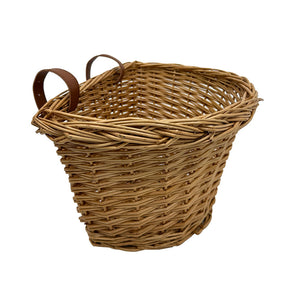 Mogoo Vintage Wicker Adult Bike Basket in brown