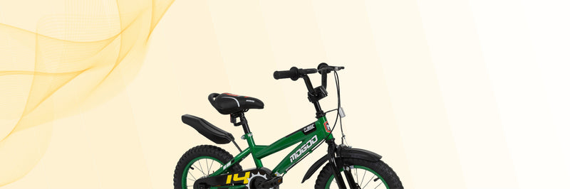Children's bicycle on a light yellow background