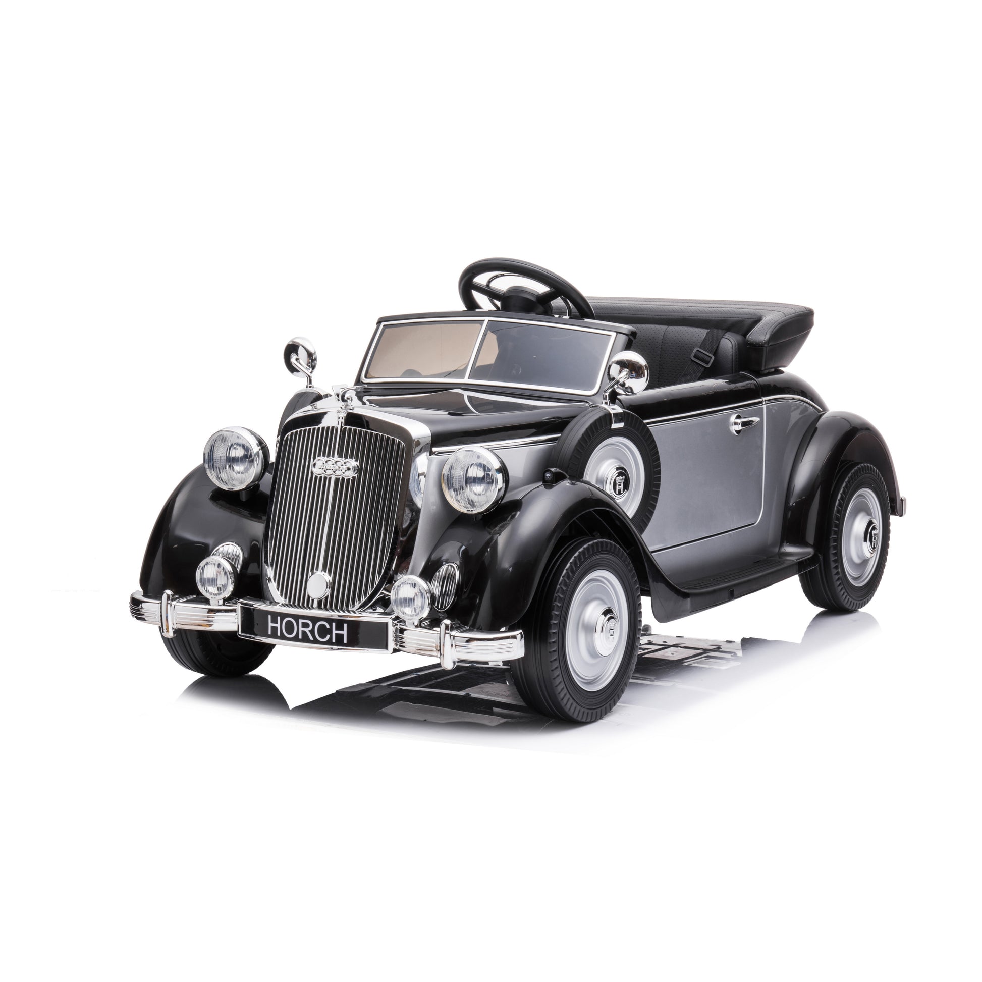 Model of a vintage Horch car on a white background
