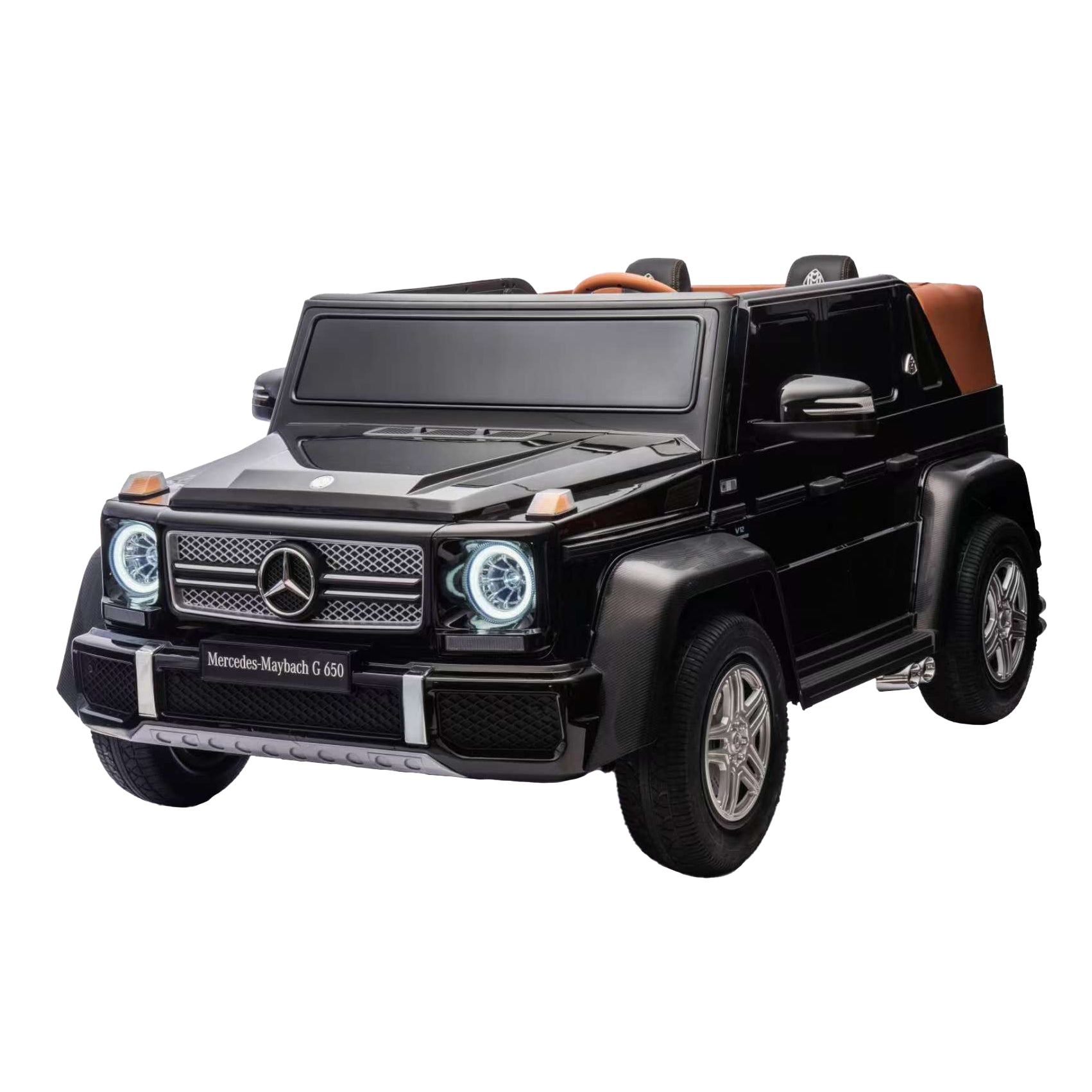 Black toy Mercedes-Benz G-Class vehicle on a white background