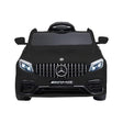Black toy car with Mercedes-Benz logo on a white background
