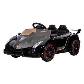 Black lamborghini with red accents on a white background
