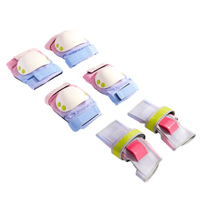 Mideer Knee, Elbow & Wrist Protective Gear Set - Gradient kids bike in white