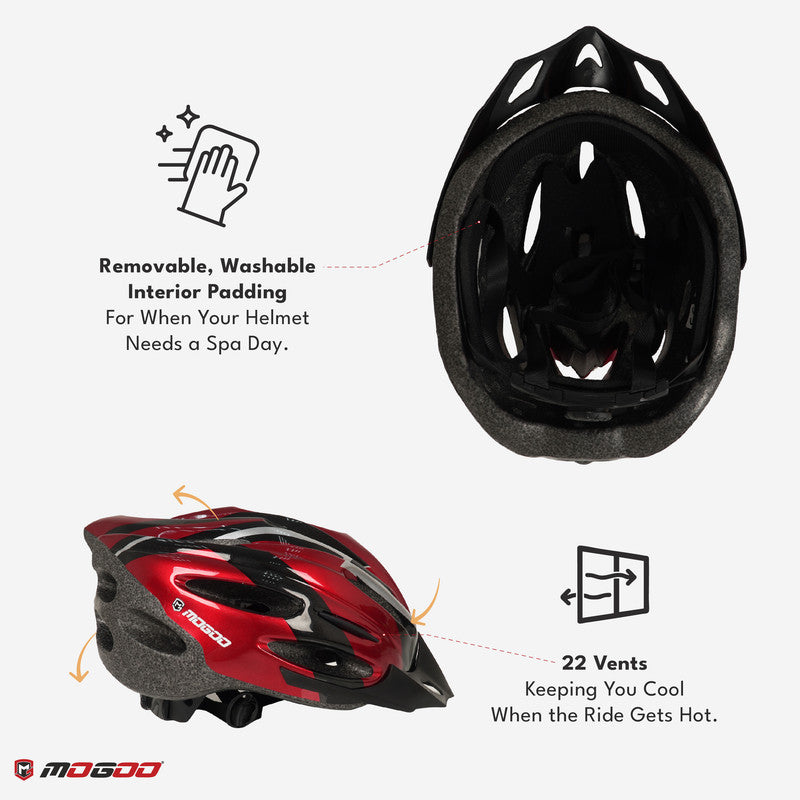 Mogoo Adult Sports Helmet - Red
