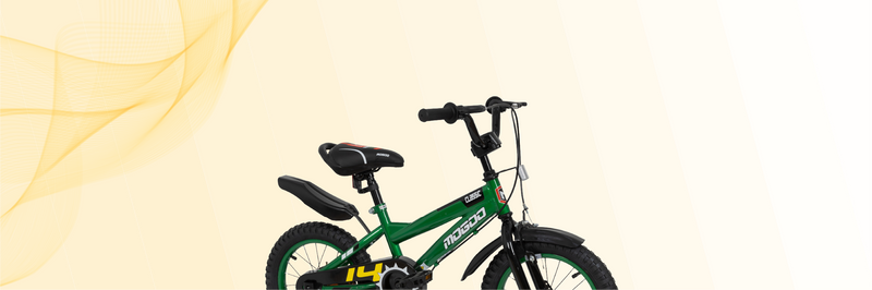 Children's bicycle on a light yellow background