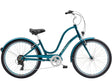 Teal bicycle on a white background