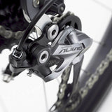 Shimano Alivio gear mechanism on a bicycle with a blurred background