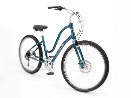 Blue bicycle on a white background